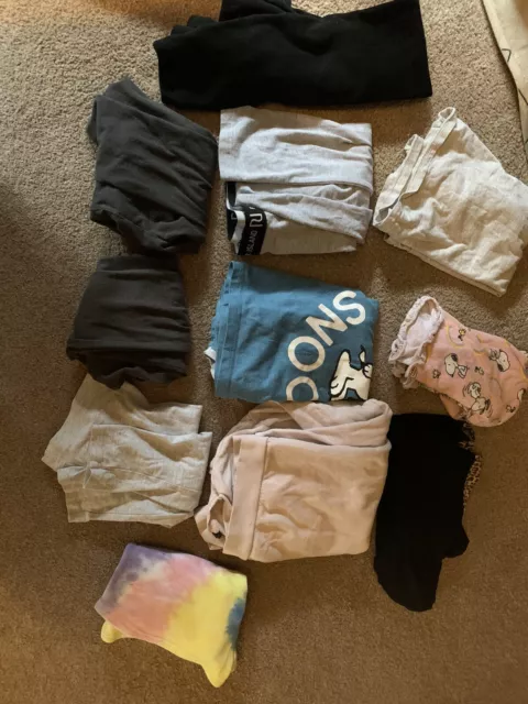 Girls 9-10 bundle leggings, jumper, dress, pyjamas tops,matalan,river island etc