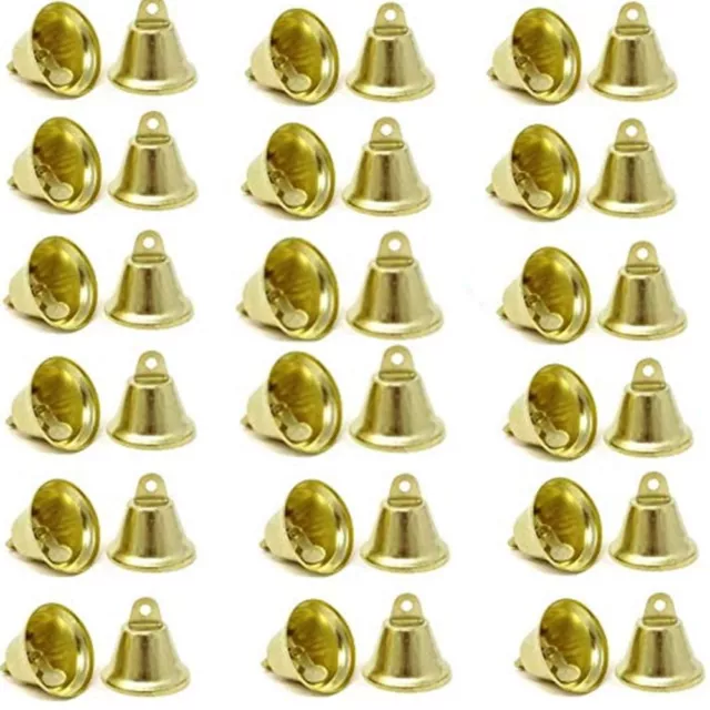 50pcs Golden Golden Bells 38mm Bridal Decor Bells Craft Bells  Christmas