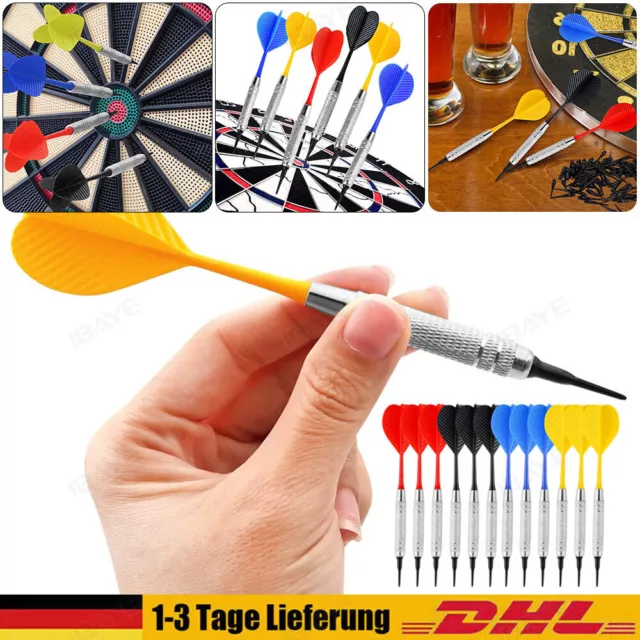 12 X Dartpfeile Softdart 16g Darts Set Soft Dart Pfeile + 100 Spitzen DE