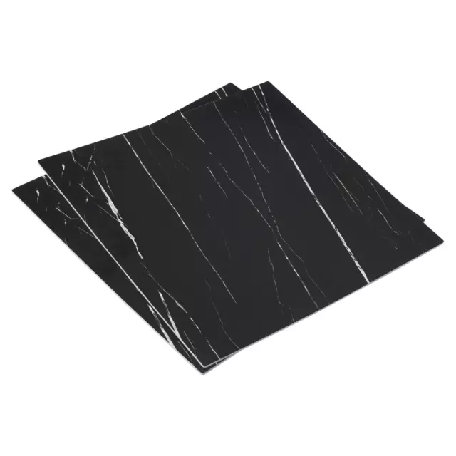 24x24" PVC Foam Board Backdrop, 2 Pack 5mm Thickness, Black Marble Texture