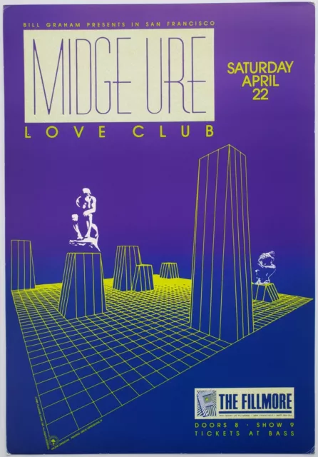 Midge Ure Concert Poster 1989 F-89 Fillmore