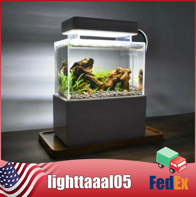 Air Pump Betta Small LED Lamp Aquarium Water Filtration Desktop Mini Fish Tank