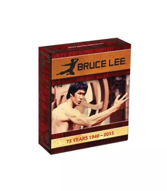 2015 Tuvalu Bruce Lee 1oz Coloured Silver Proof Coin