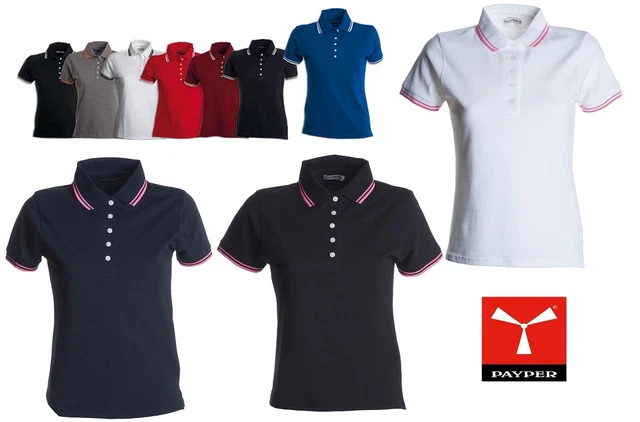 POLO DONNA a MANICA CORTA Payper Skipper Lady 100% cotone Sfiancata 5 Bottoni