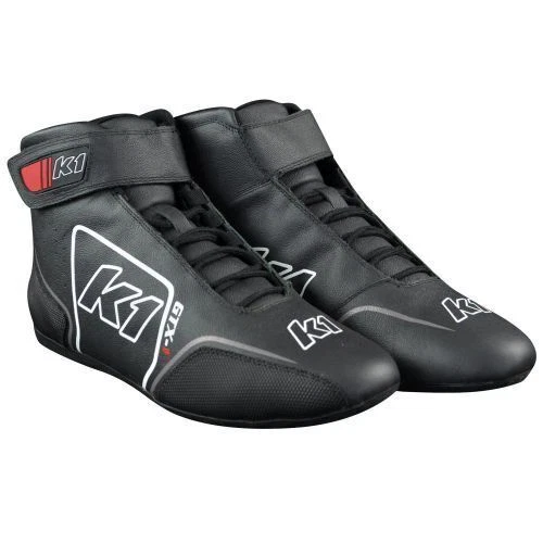 K1 24-GTX-N-11 SFI 3.3/5 GTX-1 Auto Kart/Racing Nomex Shoes, Black/Gray, Size 11