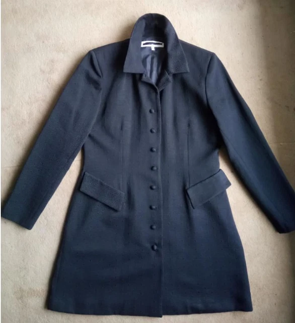 Manteau Femme Noir Texturé Dégriffé - Taille 40/3, Occasion Très Bon état, Style Luxe