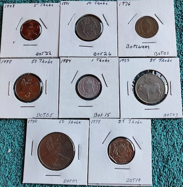 Botswana-- 8 coin lot