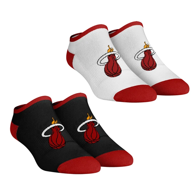 Women's Rock Em Socks Miami Heat Core Team 2-Pack Low Cut Ankle Sock Set