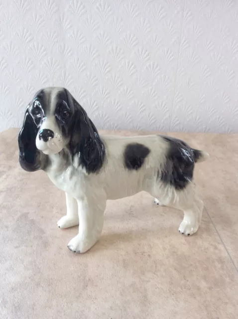 Small Vintage Melba Ware Spaniel Figurine Black & White