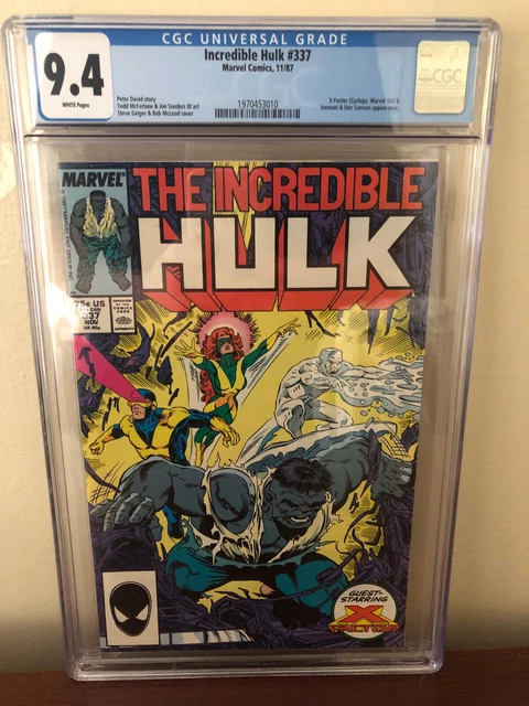 The Incredible Hulk #337 9.4 CGC White Pages Todd McFarlane X-Factor Marvel 1987
