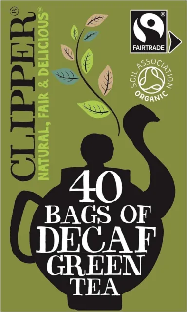 Clipper Organic Decaf Green Tea Bags | Box of 40 40 Count (Pack 1)