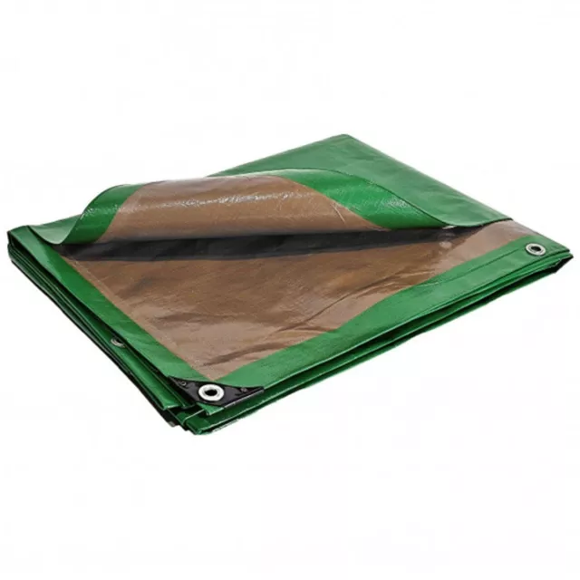 Bâche plastique verte et marron 250g /m² - bâche de protection 4x5 m