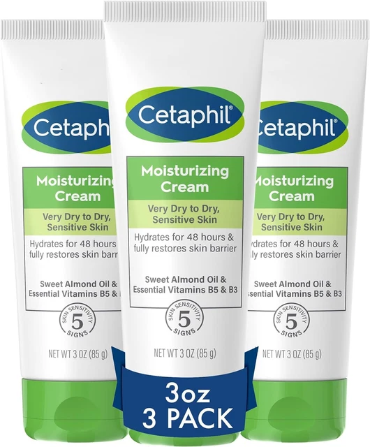 Body Moisturizer by CETAPHIL, Hydrating Moisturizing Cream 85 g (Pack of 3)