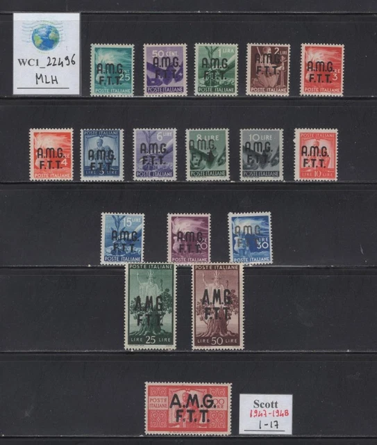 WC1_22496.TRIESTE FTT. 1947-1948 DEMOCRATICA cplt. set. Sc. 1-17. MLH