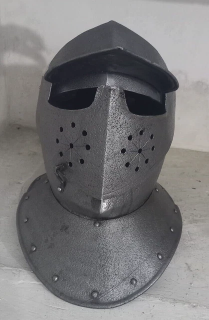 Helmet Antique 19thC Hand Forged Armor Iron 16thC Soldiers Helmet