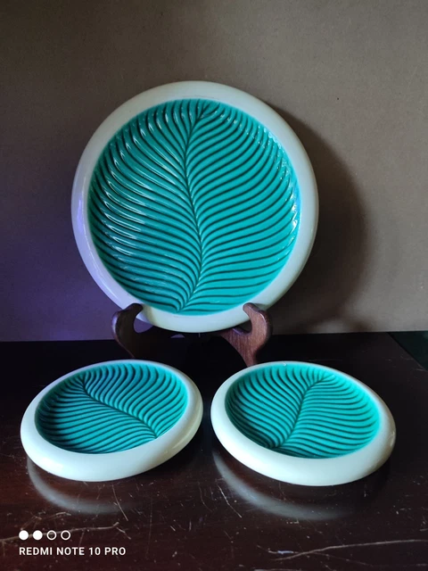 Dessous De Plat Vintage Verceram - Décor Feuille - Céramique Années 60