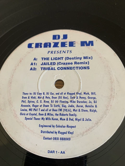 DJ Crazee M – RARE JUNGLE - A: THE KIGHT A1:JAILED A2: TRIBAL C DAR1AA KRT6