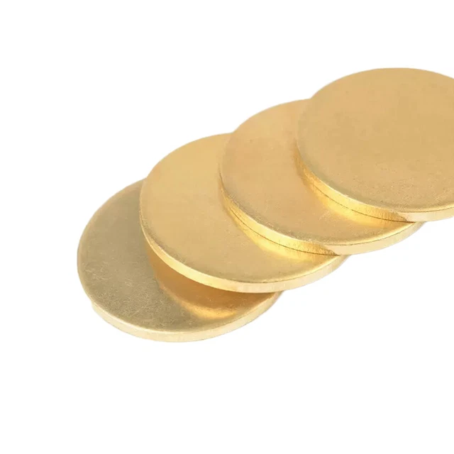H62 Solid Brass Discs Blanks Metal Round Sheets Thick 0.3mm - 5mm - Foto 5