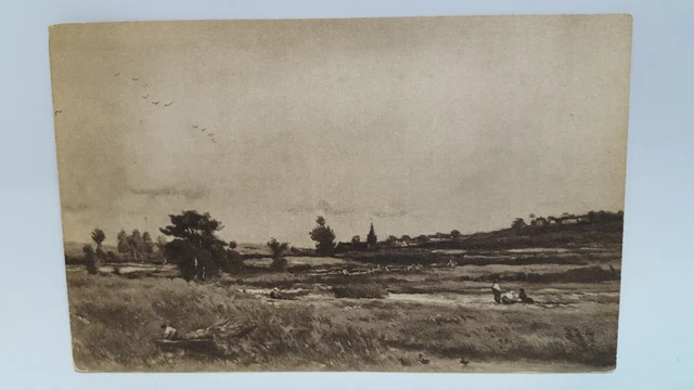 On the Marne Charles Francois French Art Museum Vintage Postcard A5