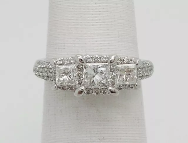 1.15Ct Princess Cut Lab-Created Diamond Wedding 14K White Gold Engagement Ring