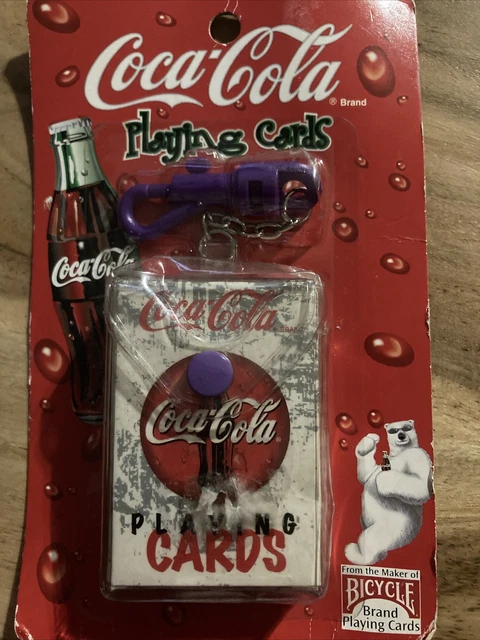 1999 Bicycle Coca Cola Mini Playing Cards With PURPLE Clip On MOC