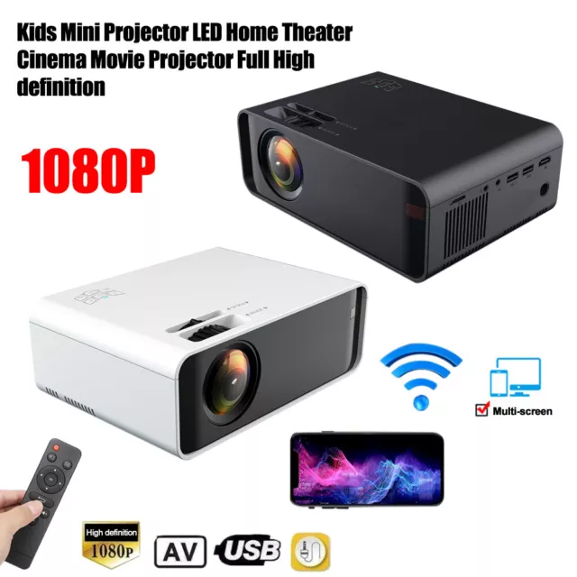 Smart 1080P HD Android WiFi Mini Video Projector Home Theatre Cinema HDMI USB AU