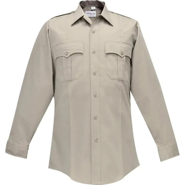 Flying Cross Uniform Shirt Women's 48 Reg Poly/Cotton Long Sleeve SilverTan NEW!
