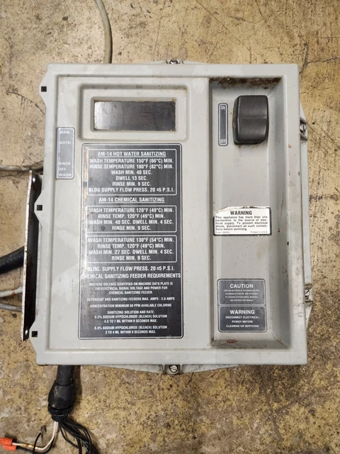 Hobart AM14 Commercial Dishwasher Control Box w/ Lid Contactors Relay & Lid
