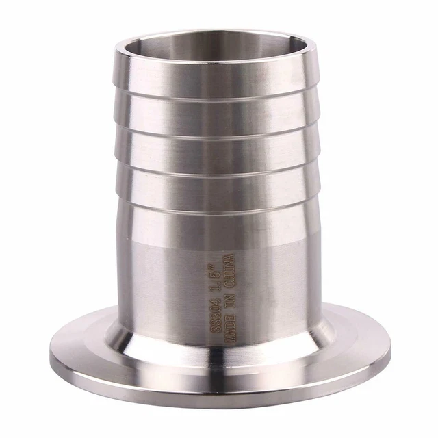 Reliable Performance 1 5 Tri Clamp to Sanitary Hose Barb Fitting SS304