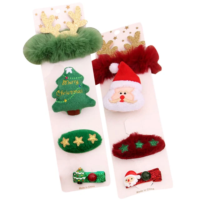 2 Sets Weihnachten Rentier-Handkette Weihnachtshaarteil Geschenk Stoff Kind