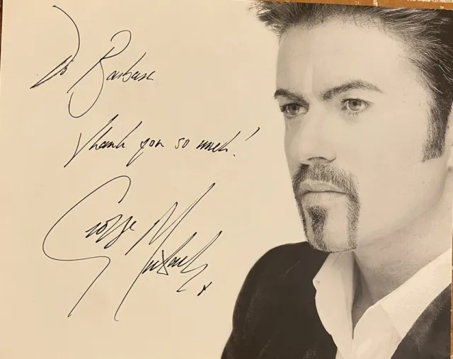 George Michael Promotional 8x10 Dedication Photo 2/2 Autographed Signed