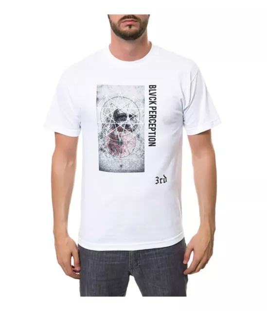 Black Scale Mens The Perception Graphic T-Shirt, White, Small