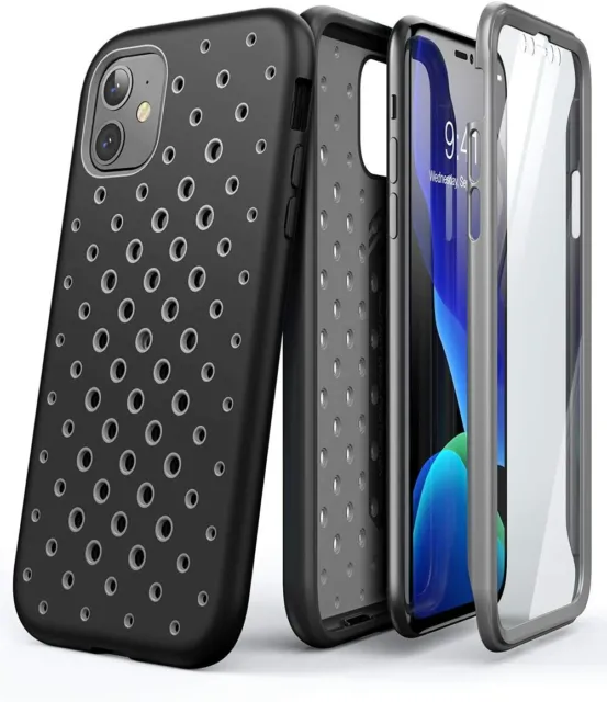 For iPhone 11 6.1" SUPCASE Liquid Silicone Rubber PC Cover with Screen Protector