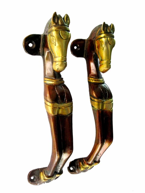 Horse Shape Antique Vintage Style Handmade Brass Door Handle/Door Pull Decor