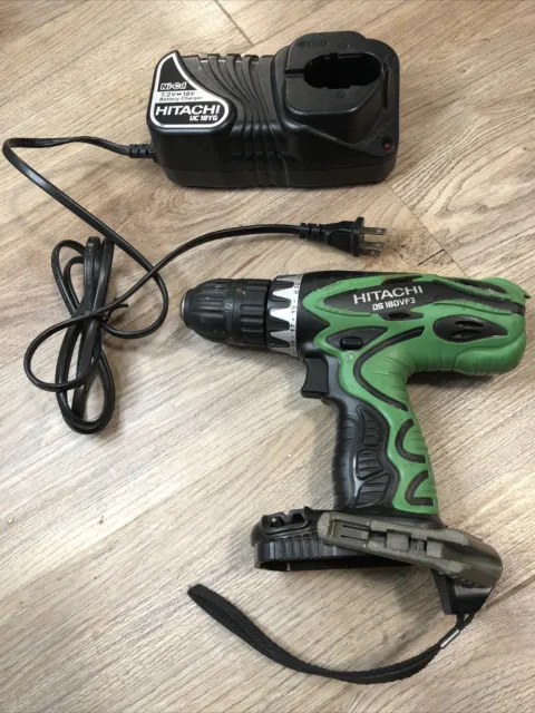 Hitachi 18V 1/2” Cordless Drill Driver DS18DVF3 With Battery Charger TESTED