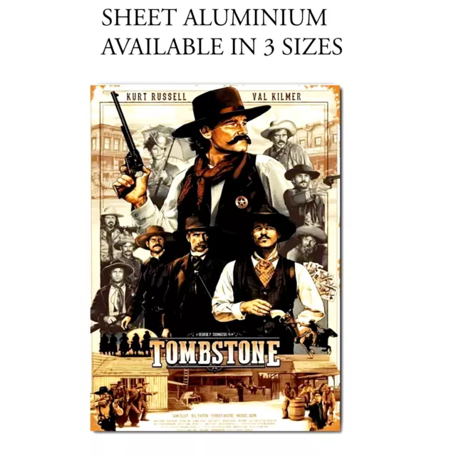 Aluminium Sign Featuring Western Movie Tombstone Starring Kurt Russel