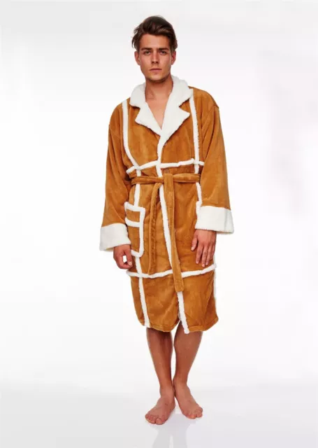 Only Fools and Horses Del Boy Dressing Gown Bath Robe TAN