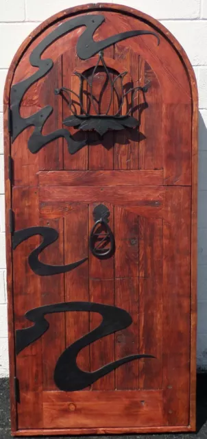 Rustic reclaimed solid lumber LOTUS DUTCH door wine room castle storybook