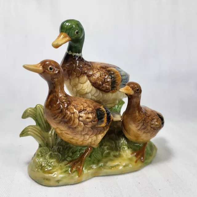 Noritake Vertrieb Ceramic 3 Ducks FIGURINE Ducklings 3.75" Vintage Japan