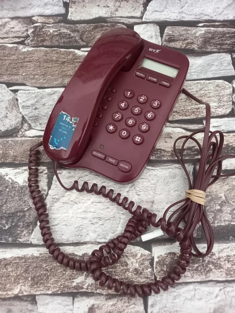 Vintage BT Relate 250 Landline Phone Burgandy Telephone Retro Prop Untested