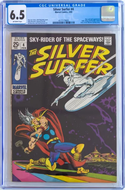 Silver Surfer #4 1969 Gradato Cgc 6.5 Marvel Comics USA