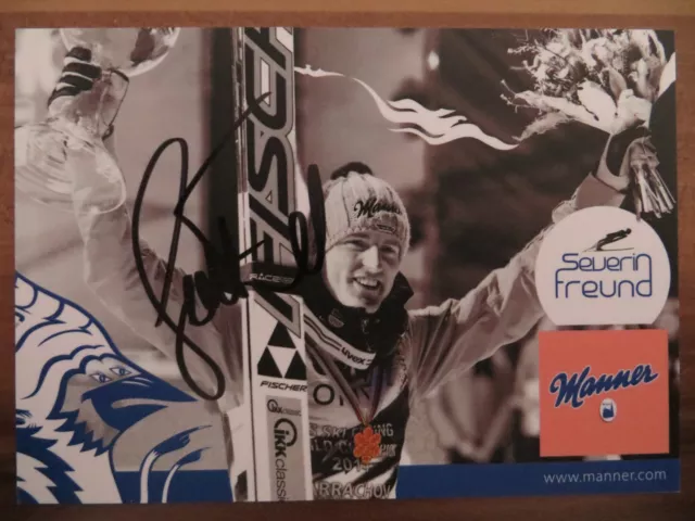 Handsignierte Autogrammkarte SEVERIN FREUND Olympia Sotschi 2014 Deutschland #1