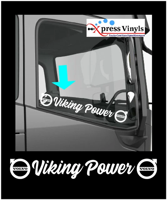 VOLVO &VIKING POWER& truck cab window decals x 2. graphics stickers FH