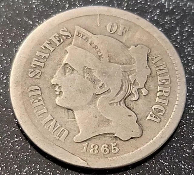 1865 3 Cent Nickel Piece 3CN