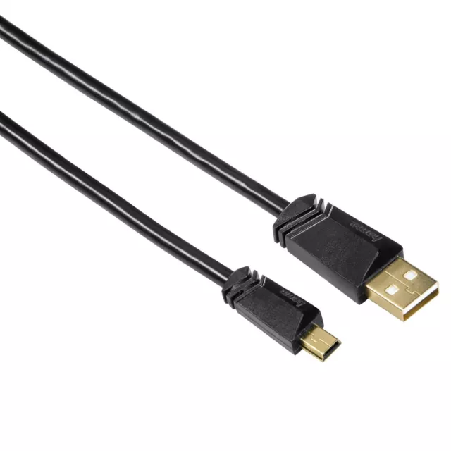 Hama 3m Mini-USB Kabel Daten-Kabel Ladekabel Anschluss-Kabel Typ Mini-B-Stecker