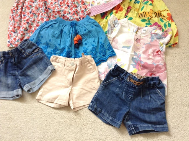 Bundle Girls Clothes 8 Items Age 3-4 Years 3 Dresses, 1 Skirt, 1 Top, 3 Shorts 2