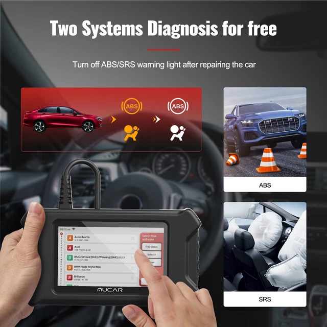MUCAR CS2 ABS SRS Sistema Auto Diagnosi OBD2 Scanner Strumento diagnostico 3