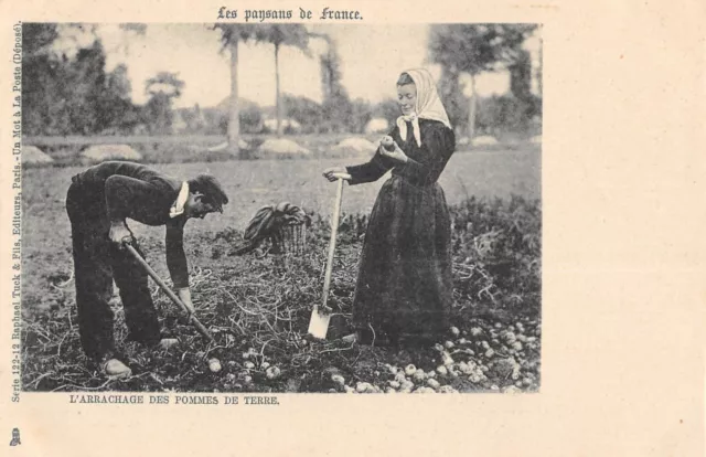 Cpa Agriculture Les Paysans De France L'arrachage Des Pommes De Terre