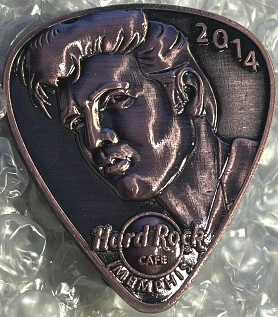Hard Rock Café Memphis 2014 Elvis Presley Broche Bronze Guitare Pick - Hrc