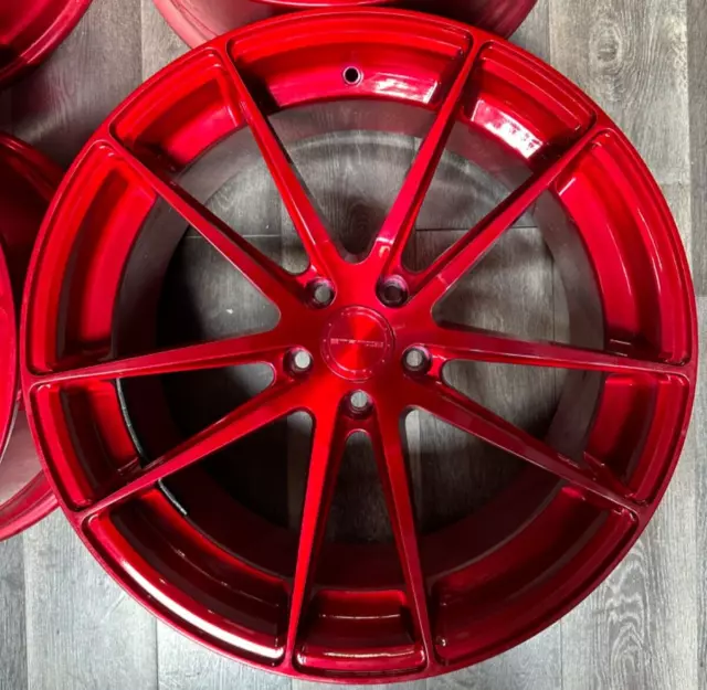 20" Brushed Candy Apple Red Concave Wheels Rims For Ford Mustang S197 S550 S650